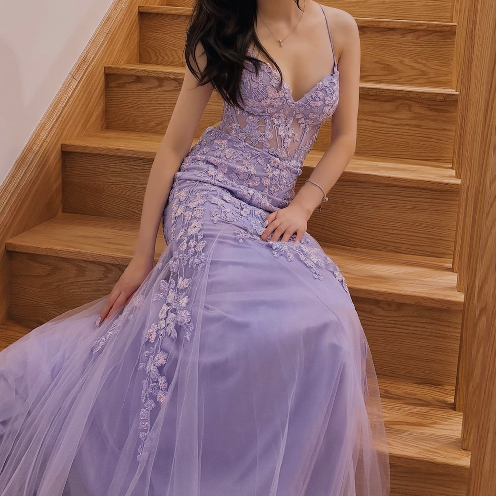 Lavender Mermaid Prom Dress